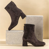 Saint Stellina Grey Suede Leather Back Zipper Ankle Boots