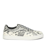 Grey Textured Python Leather Sneakers