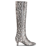 Saint Felicity python print vegan leather Above The Knee Kitten Heel Boots