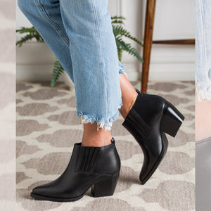 Saint Angela Black Leather Ankle Boots