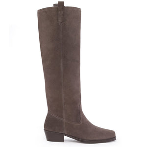 Saint Amabel Brown Suede Leather Pull On Knee High Boots