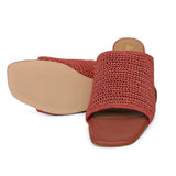 Saint Eloisa Brick Red Woven Block Heel mules