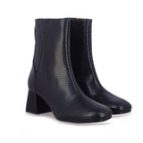 Saint Stellina Black Leather Back Zip Block Heel Boots