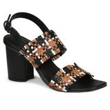 Saint Bibiana Multi Woven Leather Heels