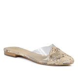 Saint Elfleda Beige Python Leather Mules