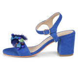 Saint Sierra Blue Leather Block Heel