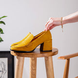 Saint Amelia Mustard Suede Leather Handcrafted Shoes