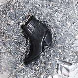 Saint Eleanor Black Patent Leather Chelsea Boots