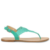 Saint Wini Woven Jade Leather Flats