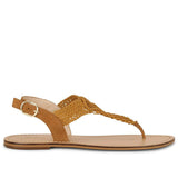 Saint Wini Woven Tan Leather Flats