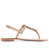 Saint Zaneta Multi Stones Embellished Leather Flats