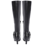 Saint Arabella Black Leather Kitten Heel Knee High Boots