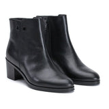 Saint Marta Black Leather Studded Ankle Boots