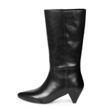 Saint Celestina Black Leather Cone Heel Calf Boots
