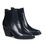 Saint Helena Blue Leather Ankle Boots