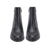 Saint Marta Black Leather Studded Ankle Boots