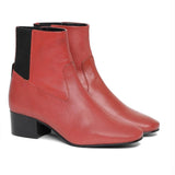 Saint Deborah Red Leather Ankle Boots