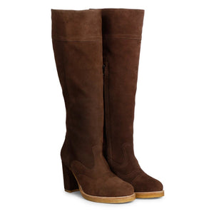 Saint Elvira Brown Suede Leather knee High boots