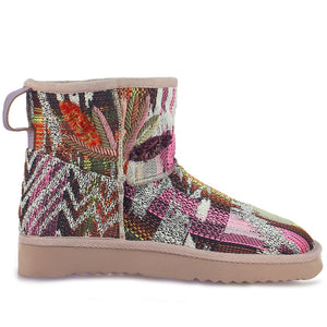 Saint Felice Embroidered Italian Fabric Snug Boots