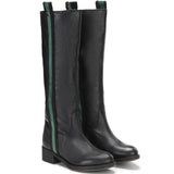 Saint Macrina Black Leather Knee High Boot
