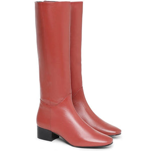 Saint Esther Red Leather Knee High Boots