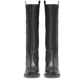 Saint Macrina Black Leather Knee High Boot