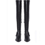 Saint Mareme Black Leather Above The Knee Boots