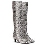 Saint Felicity python print vegan leather Above The Knee Kitten Heel Boots