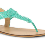 Saint Wini Woven Jade Leather Flats - SaintG