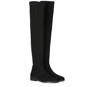 Saint Oriana Black Strech Suede above the knee boots