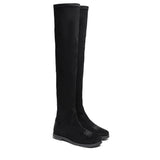 Saint Eirini Black Stretch Fabric Above The Knee Boots