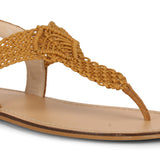 Saint Wini Woven Tan Leather Flats - SaintG