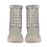 Saint Cassandra Metal Studded Silver Glitter Snug Boots