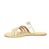 Saint Almus Gold & Beige Leather Flats - SaintG