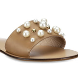 Saint Justine Natural Color Leather Slides - SaintG