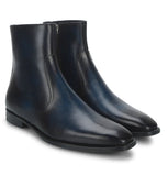 Saint Conrad Blue Leather Ankle Boot
