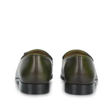 Saint Valentin Olive Leather Men's Tassel Moccasin Shoes