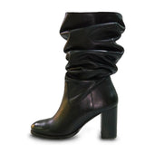 Saint Claretta Black Leather Knee High Heeled Boots