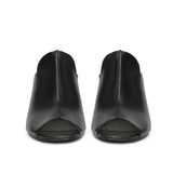 Saint Amor Black Leather Block Heel Mule