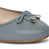 Saint Damita Blue Leather Handcrafted Ballet Flats