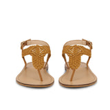 Saint Wini Woven Tan Leather Flats - SaintG