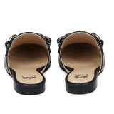 Saint Caeser Metal Chain Embellished Navy Mules - SaintG