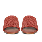Saint Eloisa Brick Red Woven Block Heel mules