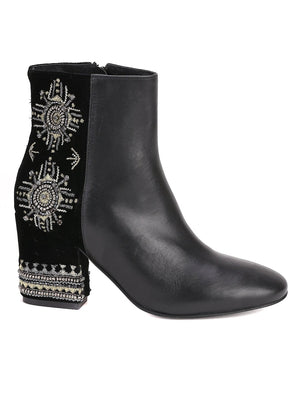 Saint Savina Black Leather Ankle Boot - SaintG