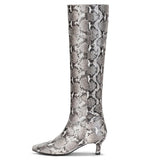 Saint Felicity python print vegan leather Above The Knee Kitten Heel Boots