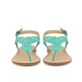 Saint Wini Woven Jade Leather Flats - SaintG