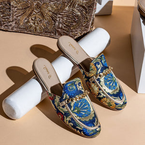 Saint Manon Navy Handcrafted Leather Mules