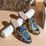 Saint Manon Navy Handcrafted Leather Mules