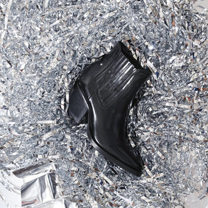 Saint Helena Black Leather Ankle Boots