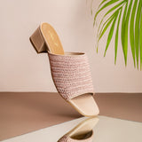 Saint Giulia Beige Woven Block Heel mules - SaintG